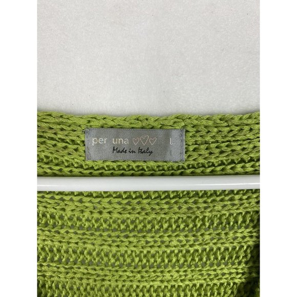 Per Una Women’s Large Green V-Neck Sweater Made In Italy - Picture 3 of 10